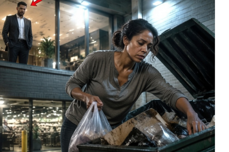 Una madre soltera revolvía la basura detrás de un supermercado Whole Foods. El multimillonario propietario presenció la escena desde la ventana…