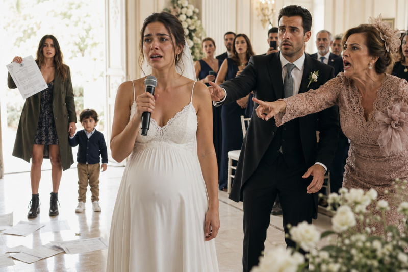 ntht/ Mi suegra quiso esconderme por la entrada de servicio el día de mi boda porque yo estaba embarazada. Frente a todos dijo: “Sin mi hijo, nadie te aceptará”. Pero cuando tomé el micrófono, nadie imaginó la decisión que estaba a punto de anunciar…