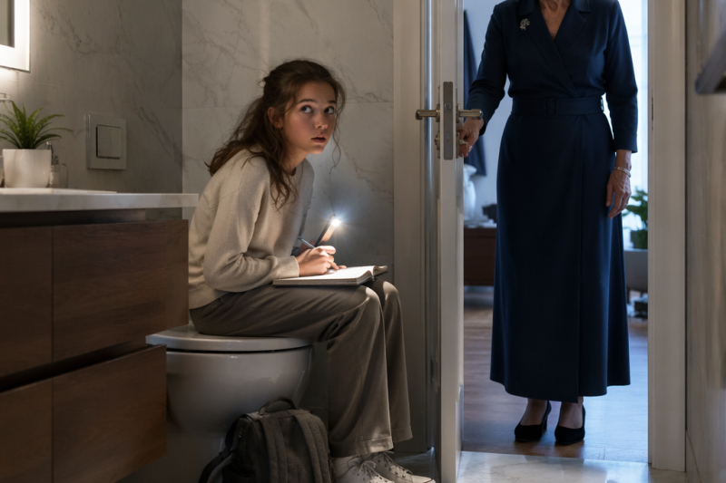 Mi nieta estudiaba sentada sobre el excusado para no hacer ruido, mientras su hermana vivía oculta detrás de una puerta cerrada. Yo exigí saber la verdad, pero mi hijo respondió: “Hace años dijiste algo que cambió todo”. Jamás imaginé que mi propia familia llevaba años protegiendo a una niña de mí.