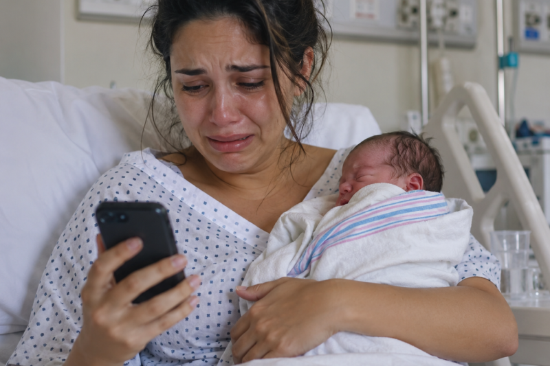 ntht/ Me dejaron sola con una cesárea de 5 días y mi bebé en brazos, pero cuando mi papá intentó pagar su cena con mi tarjeta, le dije: “Ser mi padre no te da derecho”, y todo se congeló…