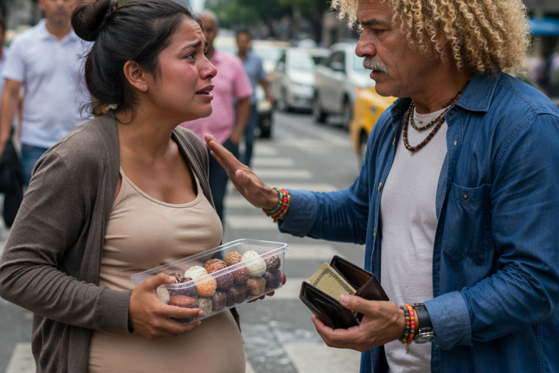 La joven embarazada no pedía limosna: vendía dulces para proteger al bebé que su pareja había abandonado; cuando alguien le preguntó dónde dormía, bajó la mirada y confesó: “A veces me da miedo no despertar”.