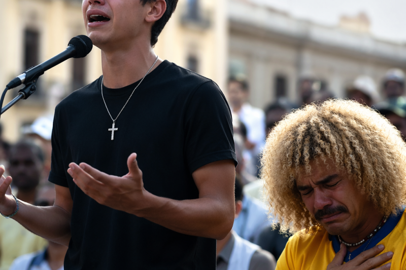 Un joven católico tomó el micrófono frente a una leyenda del fútbol y leyó una hoja doblada: “Esto es para usted”, pero nadie imaginó que esas palabras romperían el silencio de toda la plaza.