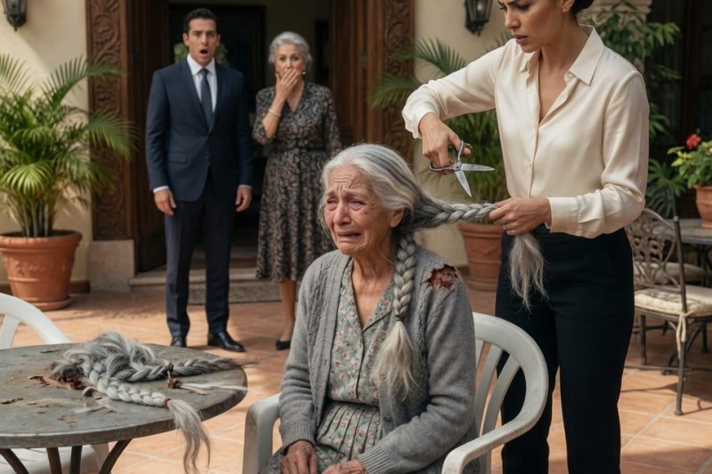 La trenza blanca que todos despreciaban parecía solo cabello viejo, pero cuando cayó al suelo frente al hijo millonario, salió a la luz un secreto que nadie estaba preparado para enfrentar