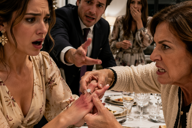 Mi madre intentó arrancarme el anillo frente a 12 familiares y susurró: “Todavía puedo salvarte de ese matrimonio”. Mi prometido quiso detenerla, pero yo solo levanté la mano herida, marqué al abogado y dejé que el expediente de 8 meses revelara algo que nadie esperaba.