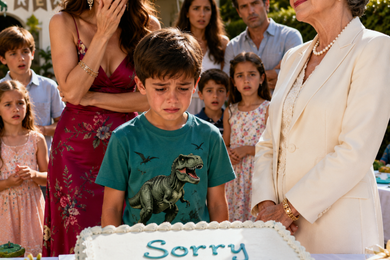 Cuando mi hijo leyó “Perdón por existir” sobre su pastel de cumpleaños, se encerró 2 días sin comer, y mi esposo aún defendía a su madre; entonces abrí una carpeta con audios, capturas y fechas, y fui a verla justo cuando presumía su caridad frente a sus amigas.