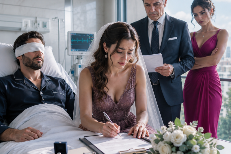 Mi prima rechazó a su prometido al saber que era ciego, pero mi tía me puso su vestido y dijo: “Él nunca notará la diferencia”; yo caminé al altar sin defenderme, con 120 invitados mirando, sin imaginar que una cirugía cambiaría todo cuando él por fin viera mi rostro.