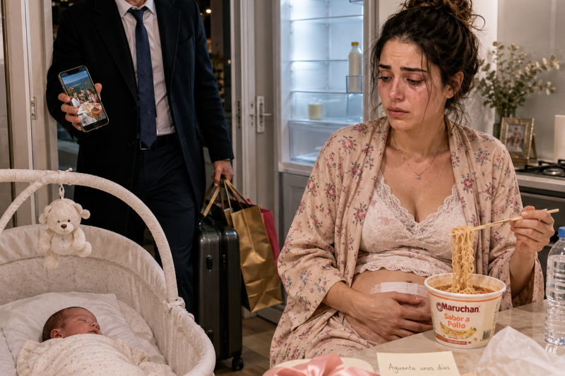Mi esposa acababa de tener a nuestra hija y mi madre la dejó sola con fideos instantáneos diciendo “las nueras también deben aprender a aguantar”; yo no grité, solo abrí el banco, vi los 160 mil pesos gastados en hotel, mariscos y spa, y entonces entendí que el verdadero golpe todavía no había llegado.
