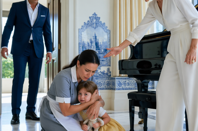 ntht/ Mi hija de 3 años tocó el piano de mi patrón y su prometida la tiró al piso: “Hay cosas que no son para ustedes”… pero una pregunta sobre sus ojos destruyó la boda.