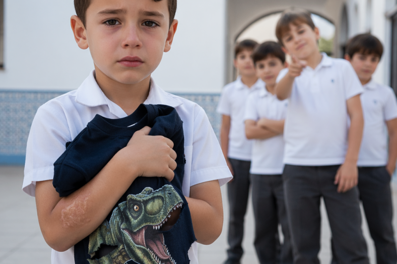 ntht/ Mi hijo volvió de la escuela con su playera rota y la palabra “monstruo” clavada en el alma; fui a exigir justicia, pero el padre del agresor me reveló una verdad que llevaba 5 años quemándome por dentro.