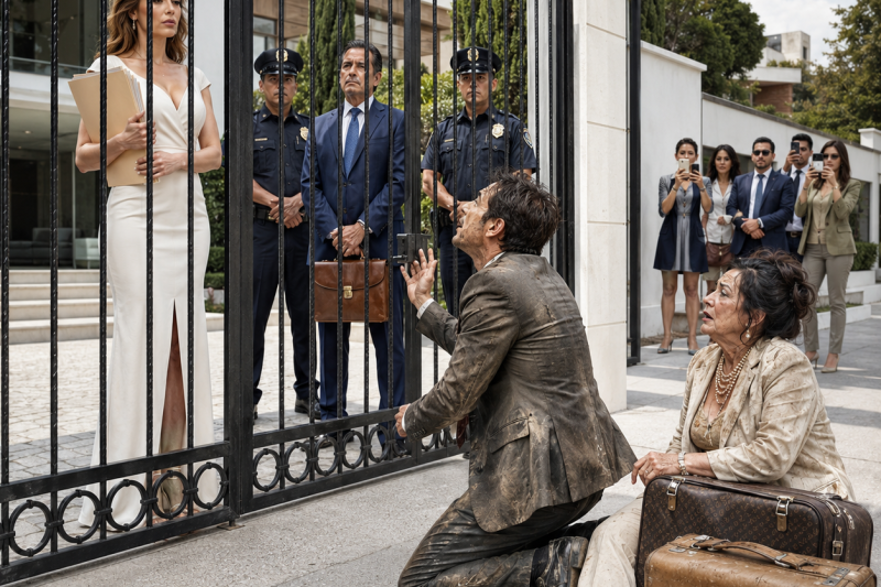 ntht/ Después de 10 años soportando humillaciones, mi esposo creyó que podía echarme con mis hijos y comprarle diamantes a otra mujer con mi herencia; cuando volvió llorando y dijo “soy el padre de tus hijos”, yo abrí la reja solo para mostrarle dos maletas viejas y una verdad que ya no podía esconder.
