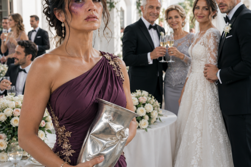 “Cuando me desperté con el rostro hinchado y amoratado justo antes de la boda de mi hermana, mi madre me metió un corrector en la mano y me dijo: «Nadie te va a creer»; me puse el vestido gris, me paré detrás de los 200 invitados y, en silencio, abrí la carpeta secreta que hizo que toda su perfecta familia empezara a temblar de miedo.”