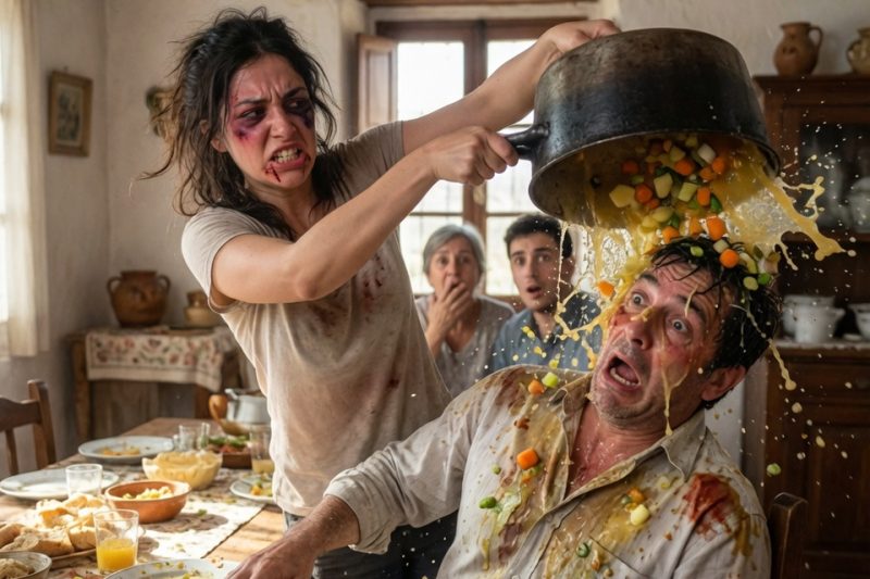 Una cena familiar terminó en escándalo cuando la nuera dijo “tienes manos” y el esposo la golpeó para complacer a su madre, sin saber que esa bofetada iba a destruir la fachada de todos.