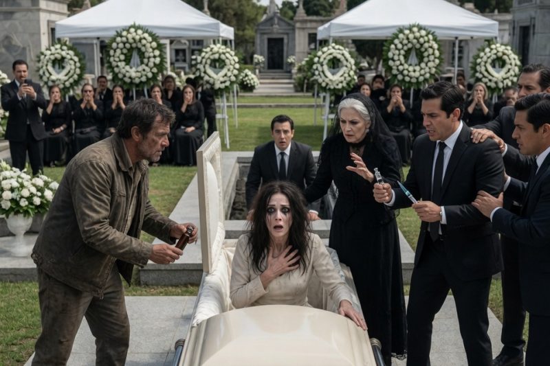Mi funeral parecía perfecto, con flores caras y lágrimas falsas, hasta que desperté dentro del ataúd y miré a mi esposo preguntando: “¿Qué me hiciste?”