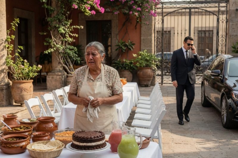 Quiso esconder a su madre por vergüenza, pero cuando volvió al patio encontró sus 80 sillas ocupadas y su orgullo hecho pedazos