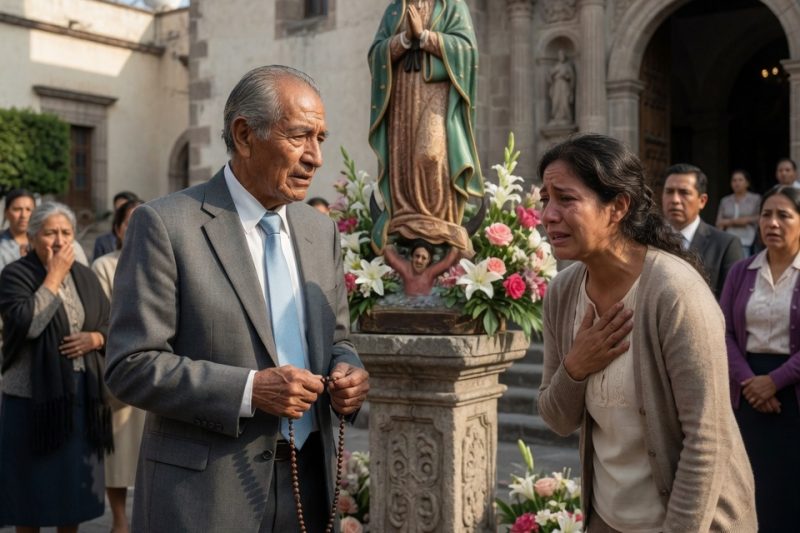 Una hija agotada llevó a su padre enfermo a misa de Pascua, y lo que él dijo frente a la Virgen hizo llorar hasta a quienes dudaban