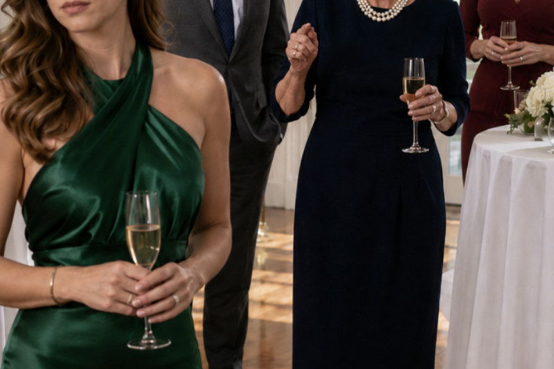 En la elegante fiesta de compromiso de mi prima, mis padres se burlaron de mi “novio imaginario” delante de todos — así que tomé el micrófono, me mantuve tranquila y dejé que toda la sala escuchara la verdad antes de que un ruido desde el exterior hiciera desaparecer sus sonrisas.