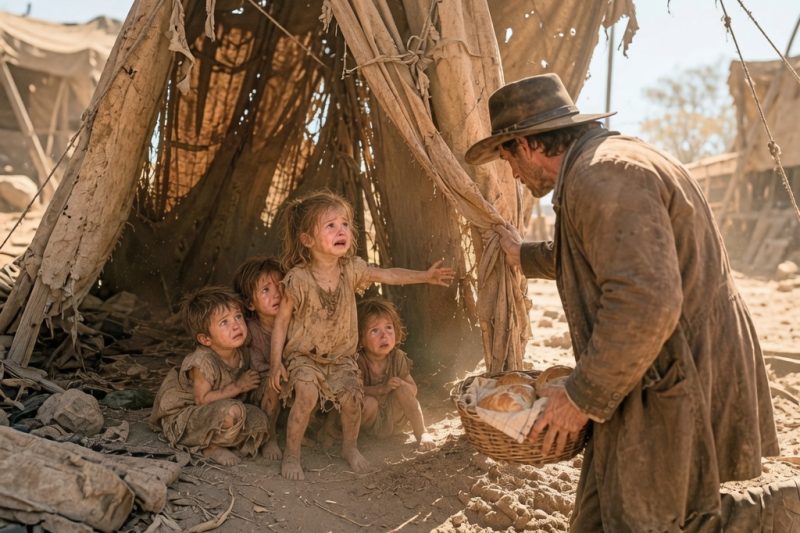 El vaquero los salvó del abandono… sin saber que un cacique venía por los 4 niños.