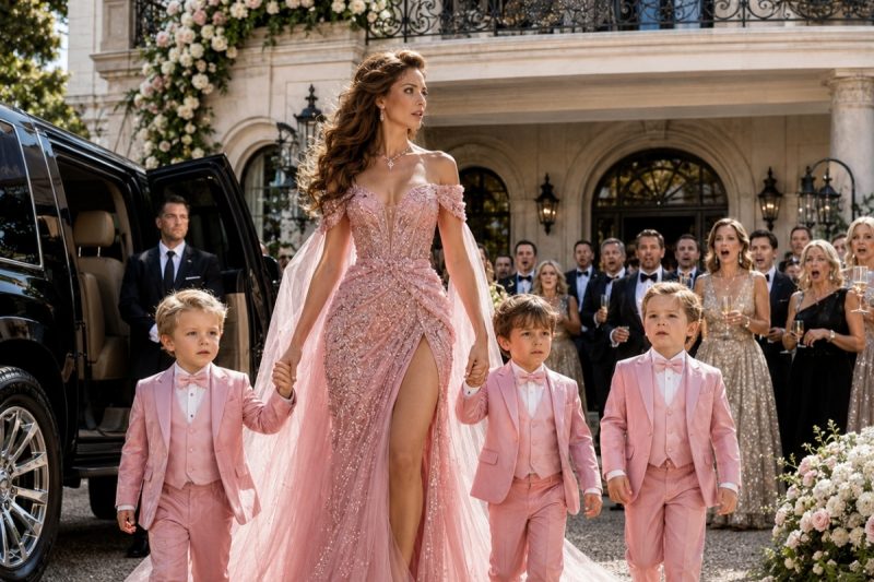 Su exsuegra la invitó a la boda para humillarla, pero ella llegó con sus trillizos de 5 años y, cuando uno preguntó “¿ese señor es nuestro papá?”, toda la mansión descubrió el secreto que llevaba años enterrado