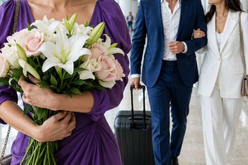 Llegó al aeropuerto con flores… y encontró a su esposo besando a otra mujer