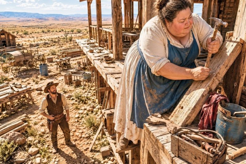 El pueblo se burló de ella por ser una carpintera de talla grande… pero ella terminó construyendo la casa del viudo y ganándose el lugar que todos querían negarle.