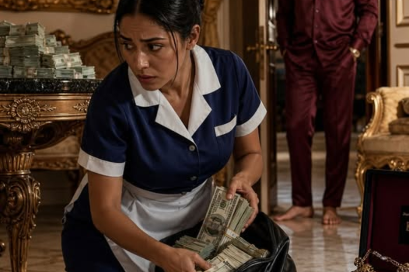 Un millonario arruinado sorprendió a su empleada doméstica rodeada de montones de dinero en efectivo. Segundos después, ella reveló que cada dólar pertenecía a alguien que él jamás habría imaginado…