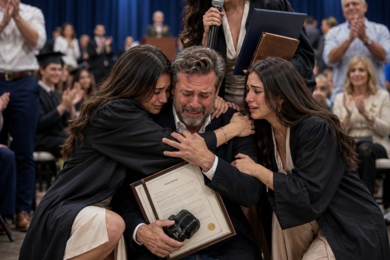 Mi hermano abandonó a sus trillizas en mi puerta y yo entregué 22 años de mi vida criándolas… pero en su graduación universitaria, lo que hicieron frente a todos me hizo caer de rodillas.
