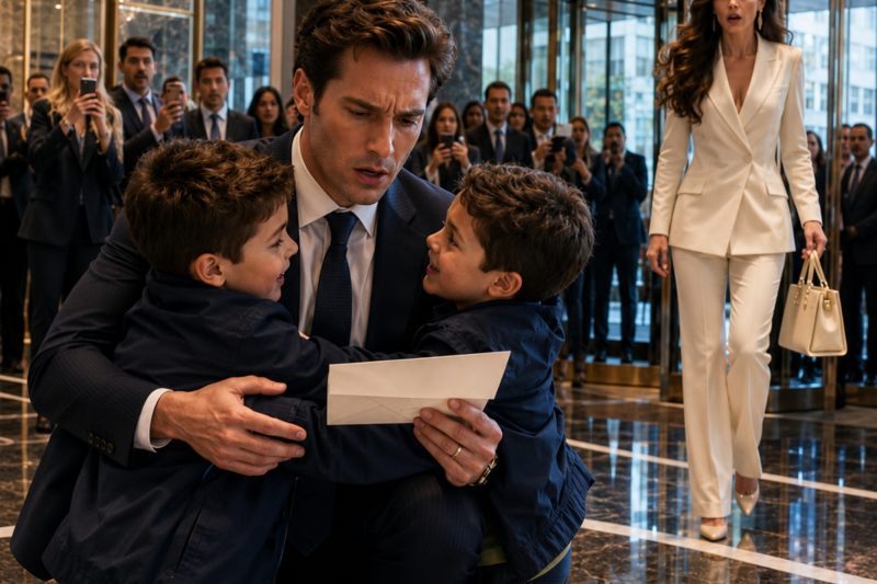 El día en que dos niños pequeños entraron corriendo en mi sede corporativa gritando “¡Papá!” fue el día en que mi vida cuidadosamente controlada se hizo añicos.