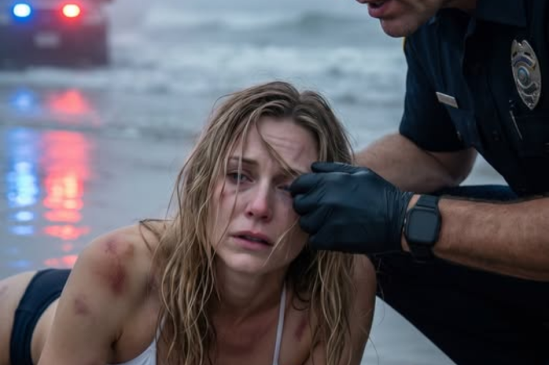 El oficial se arrodilló a mi lado y apartó con cuidado mi cabello mojado. —Señorita, quédese con nosotros. Quise llorar, pero el dolor era demasiado fuerte. Mi bikini blanco hacía que cada hematoma resaltara como una confesión silenciosa. No era un accidente. No fue el mar. No fue una caída. Fue él. Y lo peor… era el hombre al que todos admiraban.