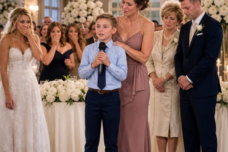 La esposa de mi hermano me llamó “una mujer que nadie quería” y mi propia madre se unió a la humillación frente a 200 invitados… Pero segundos después, mi hijo de 9 años tomó el micrófono y dejó todo el salón en silencio.