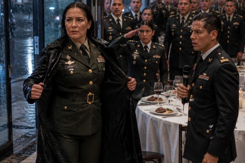 Una mujer empapada entró al casino militar y todos se burlaron de ella, hasta que abrió el abrigo y mostró el rango que convirtió las risas en miedo duyhien