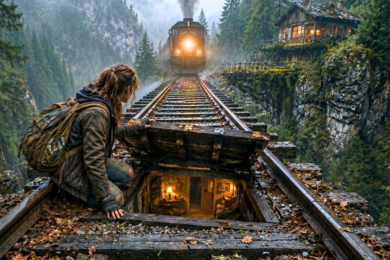 Una joven sin hogar encontró una trampilla bajo las vías abandonadas del tren… pero al bajar descubrió el diario que probaba que el hombre más poderoso del pueblo había robado la tierra de su familia.