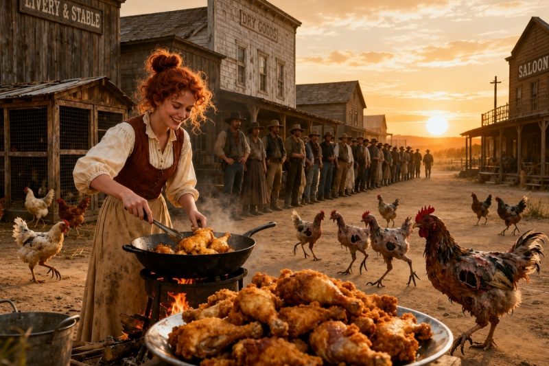 Todos se rieron cuando compró todos los pollos torcidos; luego su cena frita atrajo a una multitud.