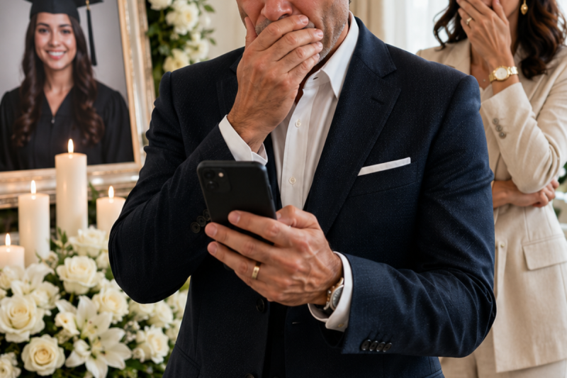 En la misa de su hija muerta recibió un mensaje: “Papá, mañana me gradúo”… y su esposa intentó quitarle el celular