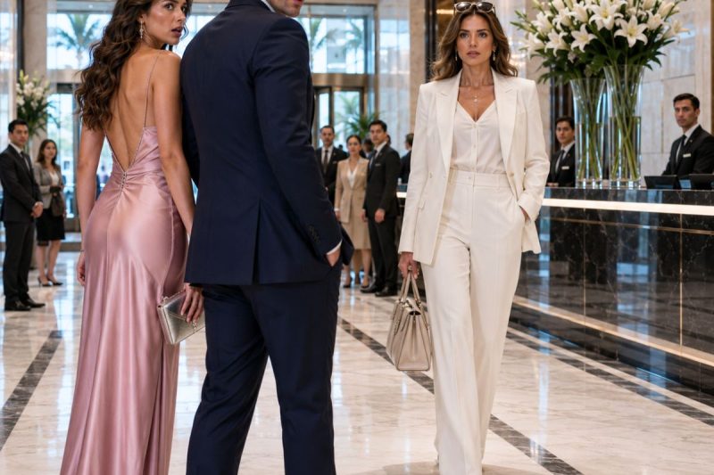 Mi esposo llevó a su amante al hotel más lujoso creyendo que yo era una esposa inútil, hasta que entré al restaurante con una carpeta y le dije: “Bienvenido al lugar donde tus mentiras sí pagan la cuenta”, frente a todos esa noche.