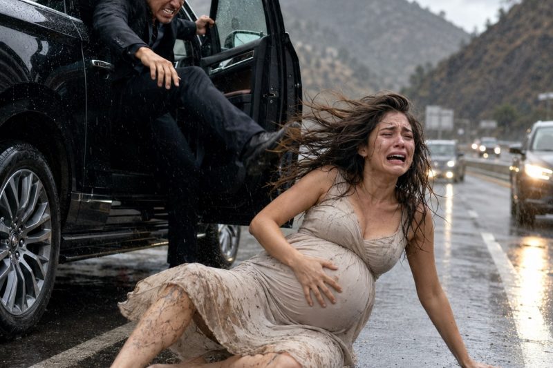 Con ocho meses de embarazo, mi esposo me echó del auto completamente nuevo y me dejó temblando junto a la carretera. “Eres de mala suerte”, se burló. “No voy a dejar que arruines este auto… ni mi vida”. No dije nada mientras él se alejaba, sin saber que el vehículo había sido comprado por completo con mi herencia. Para la medianoche, ya había llamado al concesionario, a mi abogado y a una persona que podía hacerlo arrepentirse de haberme tocado alguna vez… duyhien