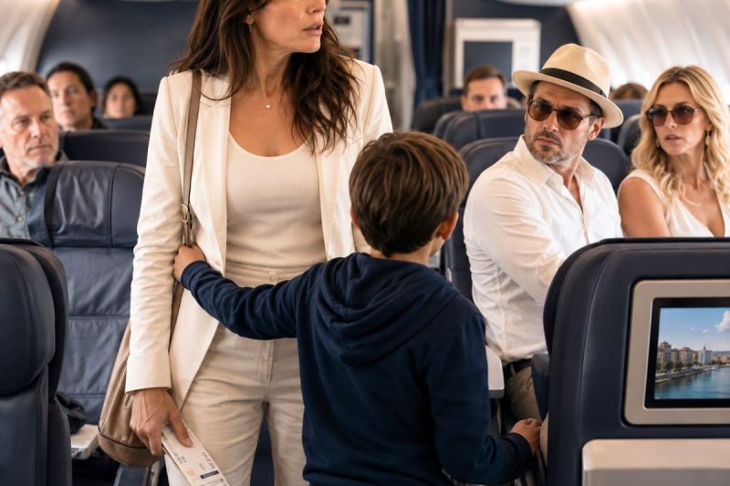 Durante 3 años creí que era una viuda criando sola a mi hijo. Entonces, mi niño de 9 años señaló a un desconocido en pleno avión y susurró 4 palabras que me congelaron la sangre: “Mamá, ese es papá.”