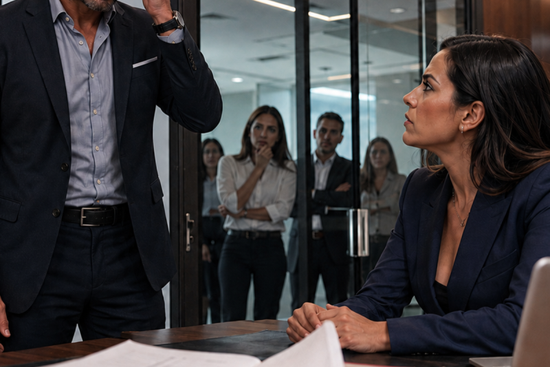 El jefe se fue de viaje de negocios por un mes y dejó a su novia a cargo de la empresa, ¿quién diría que su primer acto como nueva jefa sería ir tras de mí?