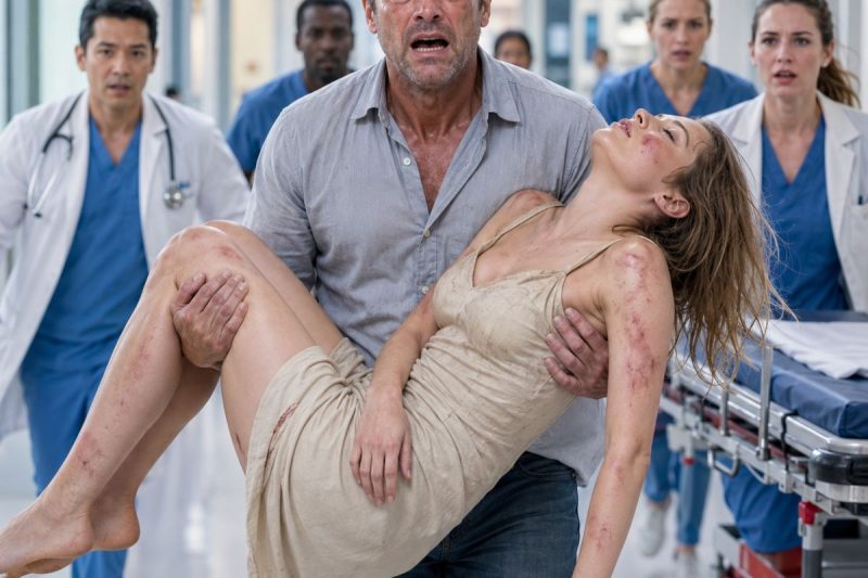 Mi padrastro decía que golpearme era su forma de divertirse. Ese día me dejó inconsciente, y mi madre mintió en el hospital: “Se resbaló en el baño.” Pero el doctor vio las marcas en mi cuello… y en segundos llamó al 911.