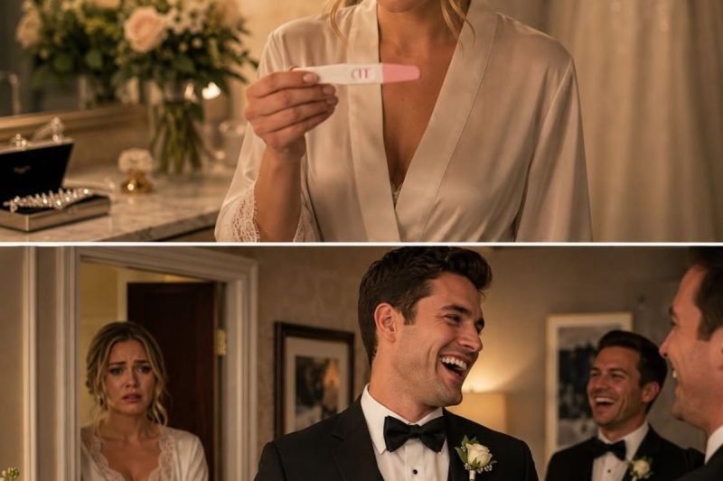 La novia se preparaba para su boda… hasta que una prueba de embarazo y la risa del novio lo cambiaron todo.