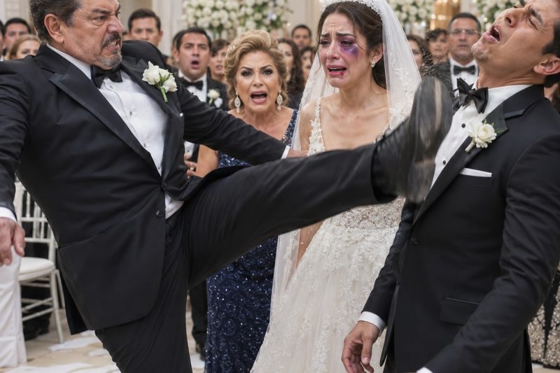 El día de mi boda, mi padre se quedó atónito cuando vio los moretones en mi rostro. “Mi querida hija… ¿quién te hizo esto?”, preguntó con la voz temblorosa. Mi prometido solo se rio. “Solo le estoy enseñando una lección en nuestra familia.” El ambiente se congeló. Entonces mi padre se volvió, frío como el acero. “Esta boda se acabó”, y tu familia también. duyhien