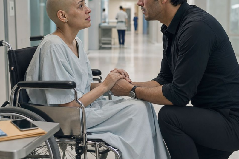 Un mes después de divorciarme, encontré a mi exesposa sola en un hospital, sin cabello y conectada a un suero. Cuando le pregunté por qué nunca me contó que tenía leucemia, respondió: “Tu madre ya me había echado de tu vida”. Yo guardé silencio, tomé el sobre con las pruebas… y descubrí quién había falsificado mis mensajes.