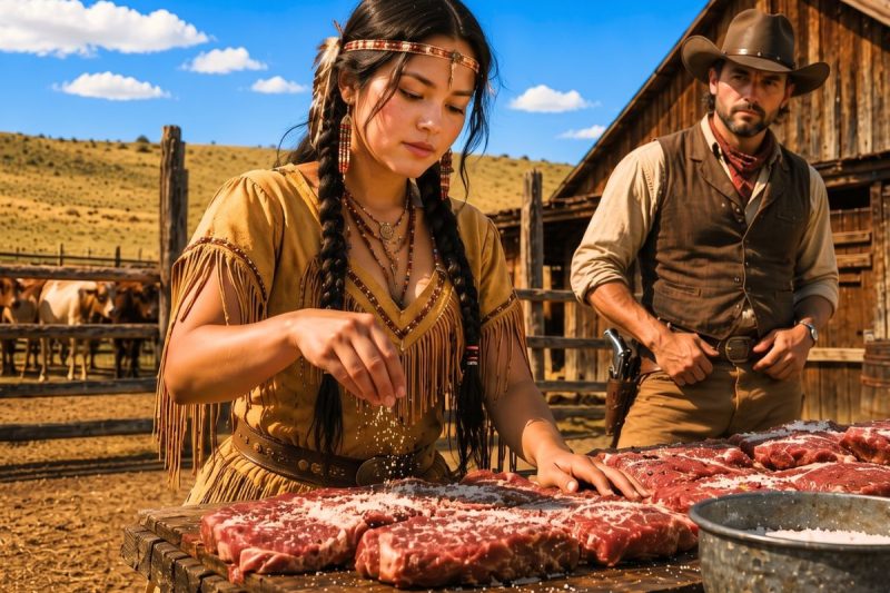 La llamaron una simple cocinera indígena y se burlaron de ella frente a todos… pero terminó encontrando el agua secreta, salvando el ganado y hundiendo al hombre que quería robar el rancho.