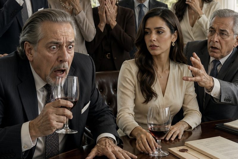 Durante la lectura del testamento, noté que mi papá intercambiaba nuestras copas de vino. Cuando regresé de una llamada telefónica, el abogado susurró: “Hagas lo que hagas… no bebas la copa de tu izquierda.” Así que las volví a cambiar. Segundos después… papá dio un sorbo… duyhien