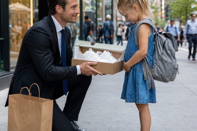 Una niña con los zapatos rotos me detuvo en plena banqueta y me pidió ayuda para ir a la escuela sin que se burlaran de ella. Le compré un par por 780 pesos… y su promesa de pagarme algún día me llevó al secreto que mi familia ocultó durante años.