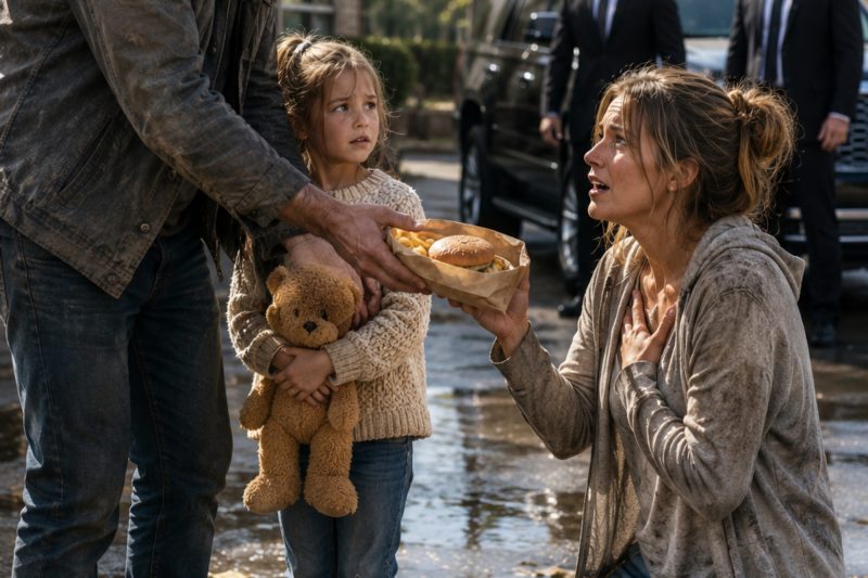 Una multimillonaria fingió ser pobre por un día — solo un padre soltero compartió su última comida con ella.