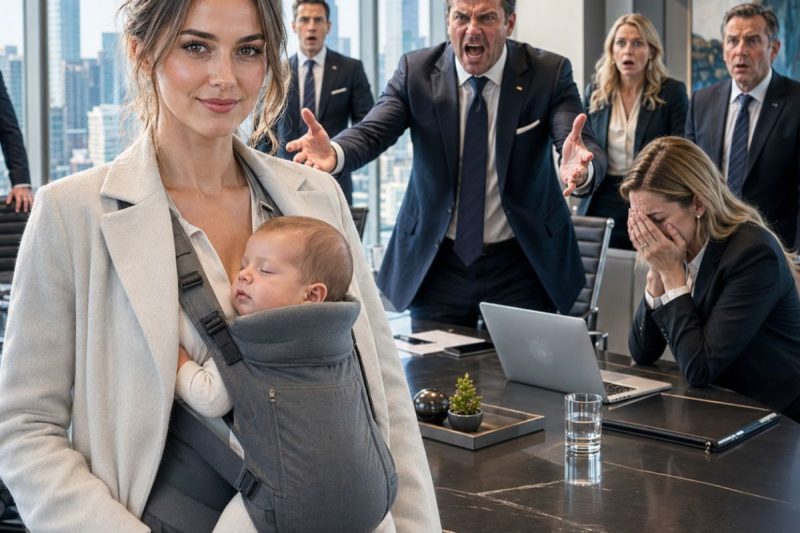Mi esposo multimillonario llevó a su amante a nuestra reunión de divorcio para humillarme, pero yo entré con nuestro hijo de 11 días dormido contra mi pecho. Él le había dicho que mi embarazo era una farsa. “Me juraste que no había ningún bebé”, siseó ella, perdiendo la sonrisa. Mi esposo se puso pálido. Yo no lloré. Solo deslicé un sobre sellado sobre la mesa y susurré las palabras que destruirían su imperio…
