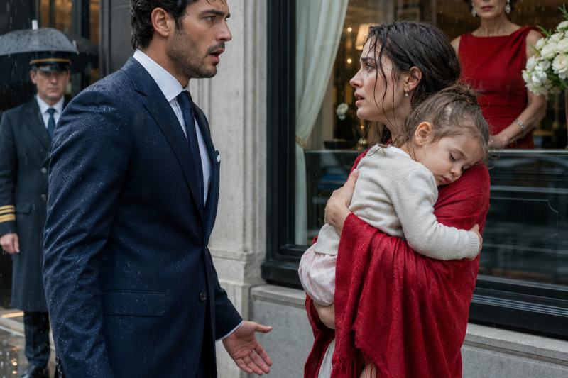ntht/ Mi esposa apareció en la entrada de un hotel cargando a una niña y me susurró: “No digas mi nombre, tu mamá nos está viendo”; yo fingí no conocerla, pero cuando vi la pulsera de hospital escondida, entendí que los 2 años de luto habían sido una mentira preparada en mi propia casa.
