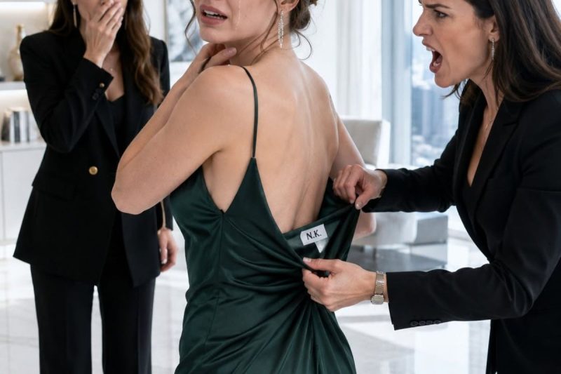 Mi esposo me regaló un vestido hermoso tras un viaje de negocios. Al día siguiente, su hermana lo vio, me rogó probárselo… y frente al espejo empezó a gritar: “¡Quítamelo ahora mismo!”