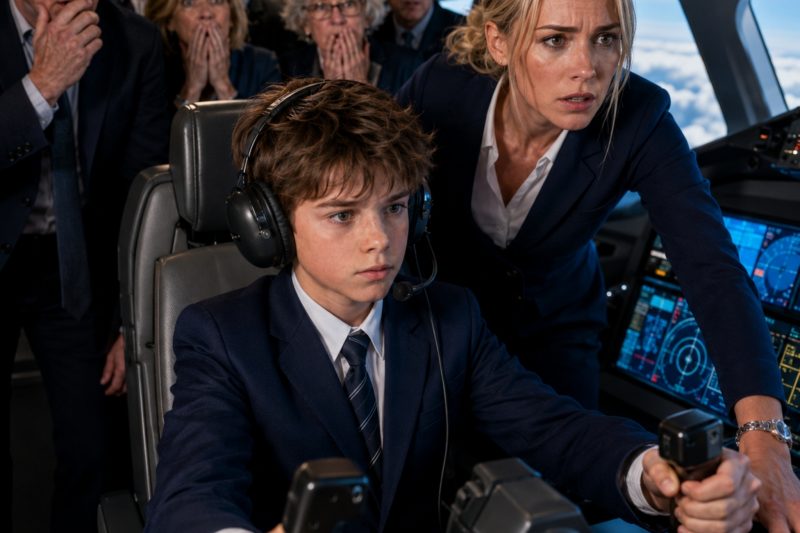 El niño del asiento más barato fue humillado por un pasajero rico, hasta que los 2 pilotos cayeron inconscientes y todos escucharon su voz decir: “Yo puedo salvar este avión”