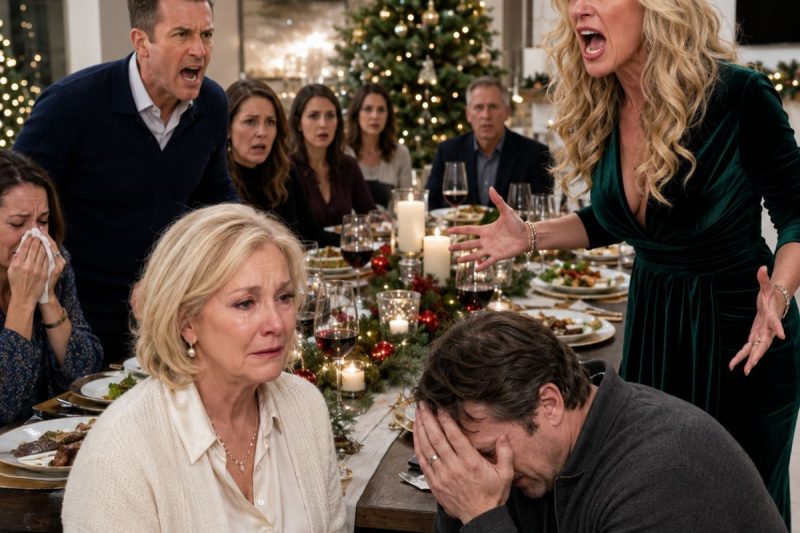 Mi nuera se levantó en plena cena de Navidad y gritó: “Yo controlo esta familia. Tus tarjetas ya no sirven”. Todos aplaudieron… hasta que revelé quién mandaba realmente.